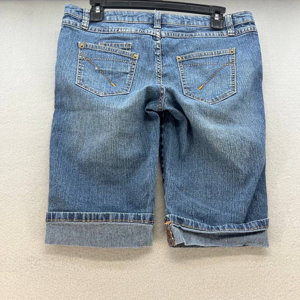 Vintage Bongo Women's Denim Bermuda Shorts Size 9 Cuffed Hem - Picture 7 of 11